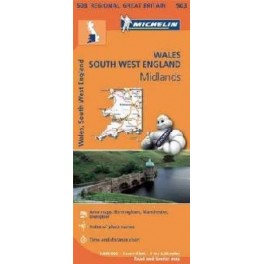Wales and South West England Michelin Regional Map