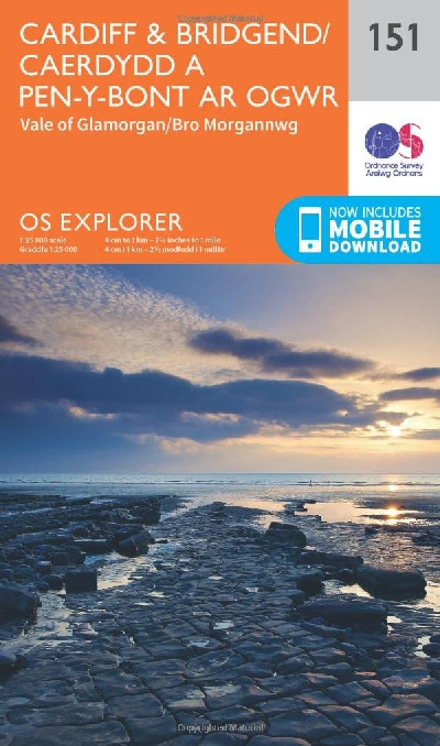 O.S. Explorer 151 Cardiff & Bridgend/Caerdydd a Pen-y-Bont ar Ogwr