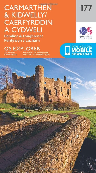 O.S. Explorer 177 Carmarthen & Kidwelly/Caerfyrddin a Cydweli