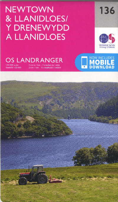O.S. Landranger 136 Newtown and Llanidloes/Y Drenewydd a Llanidloes