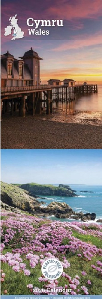 Calendr 2026 Cymru / Wales Slim Calendar 2026