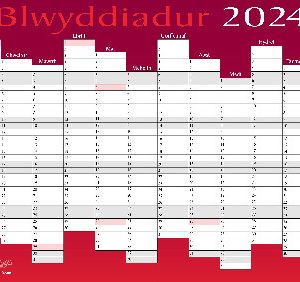 Blwyddiadur 2024 Welsh Wall Planner
