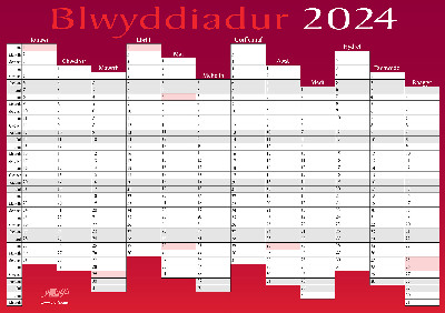 Blwyddiadur 2024 Welsh Wall Planner
