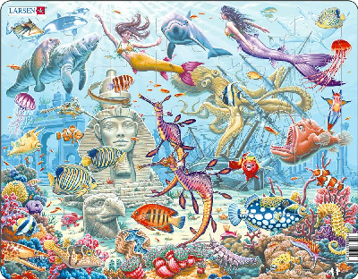 Jig-so Môr-forynion Mewn Dinas Danfor / Mermaids in a Mysterious Sunken City Jigsaw