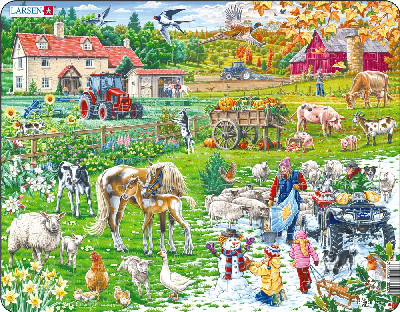 Jig-so Pedwar Tymor ar y Fferm / Four Seasons at the Farm Jigsaw