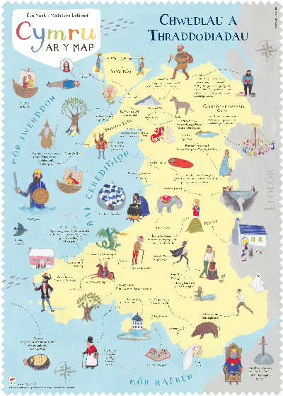 Poster Cymru ar y Map: Chwedlau a Traddodiadau