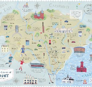 Wales on the Map: Cardiff Poster (English)