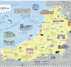 Cymru ar y Map: Poster Ceredigion (Cymraeg)