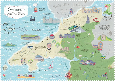 Wales on the Map: Gwynedd Poster (Arfon and Dwyfor - English)