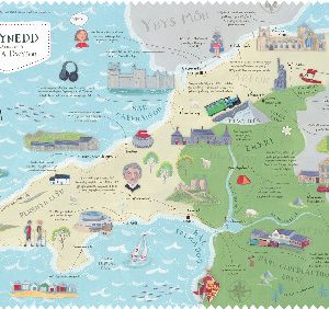 Cymru ar y Map: Poster Gwynedd (Arfon a Dwyfor - Cymraeg)