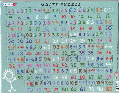 Jig-So Mathemateg Dysgu Lluosi drwy Chwarae, 1-100