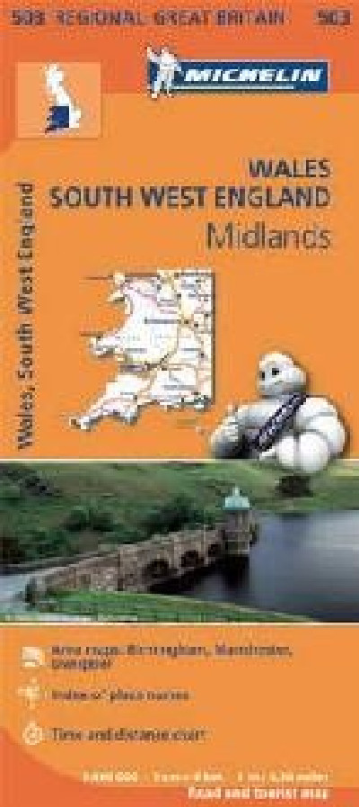Wales and South West England Michelin Regional Map