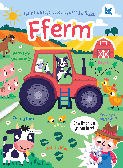 Llyfr Gweithgareddau Sgwennu a Sychu: Fferm