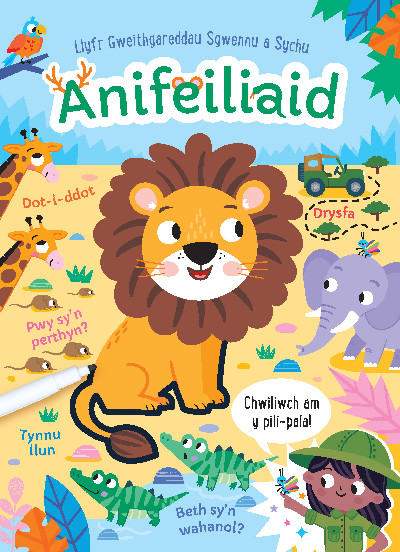 Llyfr Gweithgareddau Sgwennu a Sychu: Anifeiliaid
